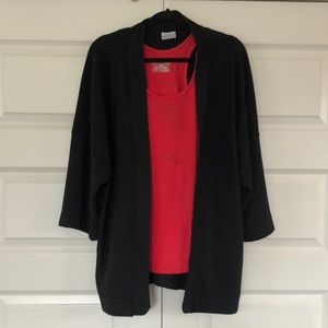 Columbia black open kimono sweatshirt sz Large